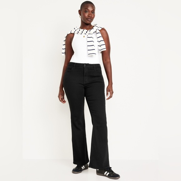 Old Navy Black Flare Wide Leg Jeans - Picture 1 of 7